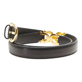 サルヴァトーレフェラガモ ガンチーニ ベルト 70 ブラック ゴールド金具 レザー レディース Salvatore Ferragamo 【中古】